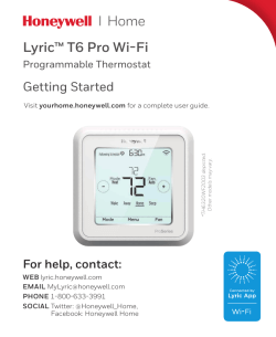 33-00152EFS—03 - Lyric T6 Pro Wi-Fi Thermostat
