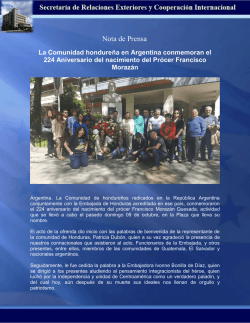 Argentina. La Comunidad de hondureños radicados en la