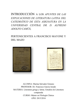 introducción a los apuntes de las explicaciones de literatura latina