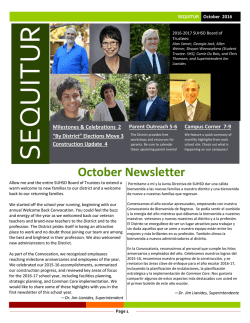 October Newsletter - Sequoia Union High School District