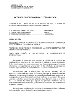Acta. Resoluciones horarios - Federación Andaluza de Ajedrez