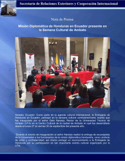 Misión Diplomática de Honduras en Ecuador presente en la