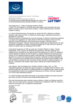 The Quality Group – Lottery Technology Systems GmbH (“TQG