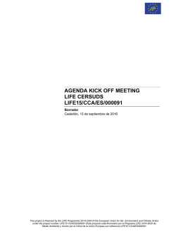 agenda kick off meeting life cersuds life15/cca/es/000091