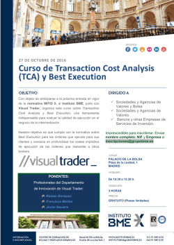 Curso de Transaction Cost Analysis (TCA) y Best