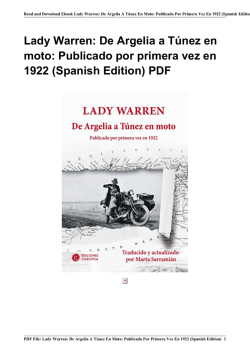 Lady Warren: De Argelia a Túnez en moto: Publicado