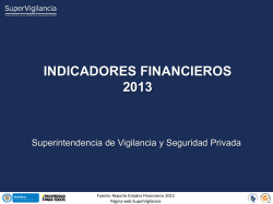 Indicadores Financieros 2013 - Superintendencia de Vigilancia y