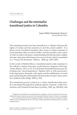 Challenges and the minimalist transitional justice in Colombia