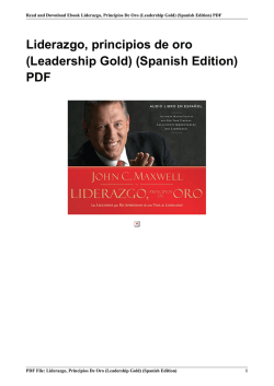 Liderazgo, principios de oro (Leadership Gold