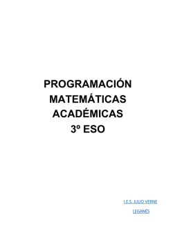 programación matemáticas académicas 3º eso