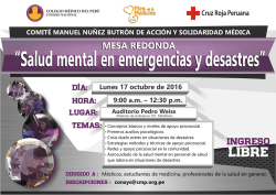 Salud mental en emergencias y desastres
