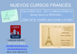 Cursos Francés para Niños 2016-2017