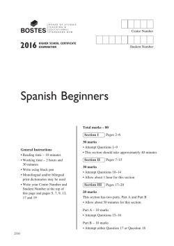 2016 HSC Spanish Beginners - Board of Studies Teaching and
