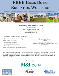 Homebuyer Ed Flyer - Economic Opportunity Council of Suffolk, Inc.