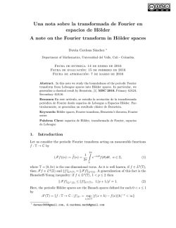 Una nota sobre la transformada de Fourier en espacios de Hölder A