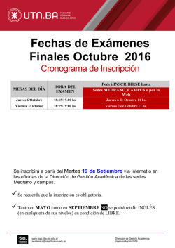 Cronograma - Secretaría de Gestión Académica - FRBA