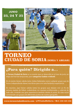 Dossier - Soria - Torneo Ciudad de Soria