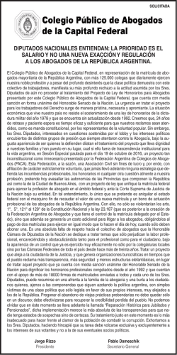 Descargue la solicitada - Diario La Nación 17/10/2016