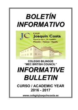 Boletín Informativo 2016-2017 - Colegio Publico Joaquin Costa