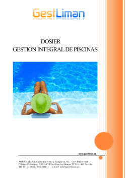Dossier piscinas 2016 Dossier piscinas 2016 Dossier