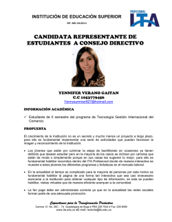 Propuesta presentada por la candidata Yennifer Verano Gaitán