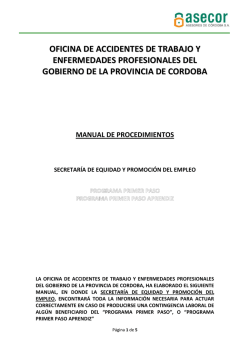 Manual de procedimientos ART - Secretaria de Equidad y