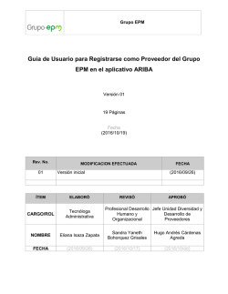 Guía de Usuario para Registrarse como Proveedor del Grupo EPM