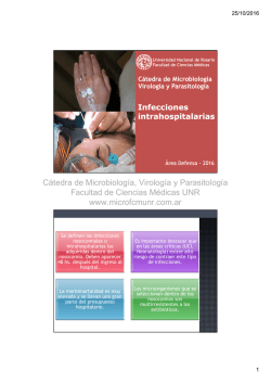 Infecciones intrahospitalarias - Cátedra de Microbiología, Virología y