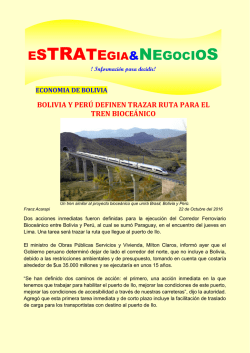BOLIVIA Y PERÚ: Definen trazar Ruta para El Tren
