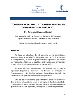 "confidencialidad y transparencia en contratacion publica".