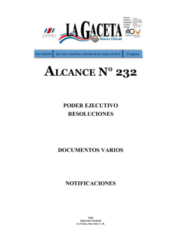ALCANCE DIGITAL N° 232 a La Gaceta 205 del 26 10 2016