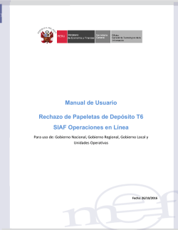 Manual de Usuario Rechazo de Papeletas de Depósito T6