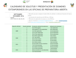 calendario de solicitud y presentación de exámenes extemporáneos