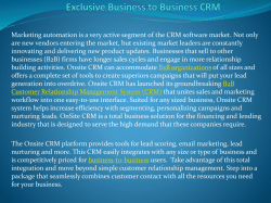 Exclusive Business to Business CRM