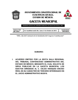 gaceta municipal - Ayuntamiento de Cuautitlan Izcalli