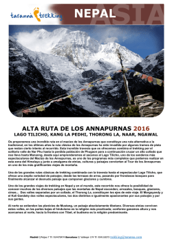 alta ruta de los annapurnas 2016