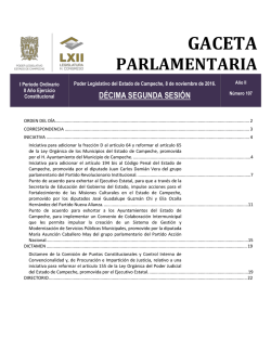Gaceta Legislativa - Poder Legislativo del Estado de Campeche