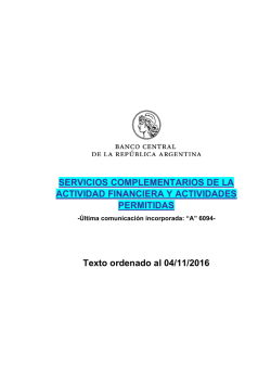 SERVICIOS COMPLEMENTARIOS DE LA ACTIVIDAD FINANCIERA