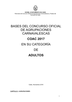 Bases del COAC 2017 en la categoría de adultos