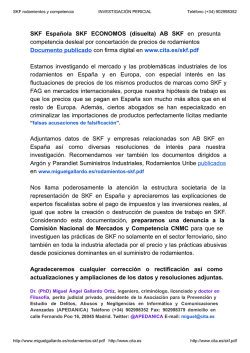 SKF Española SKF ECONOMOS (disuelta) AB SKF en