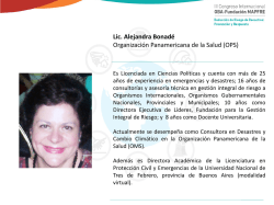Lic. Alejandra Bonadé Organización Panamericana de la Salud (OPS)