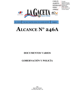 ALCANCE DIGITAL N° 246A a La Gaceta N° 212 del 04 11 2016