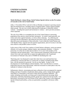 UNITED NATIONS PRESS RELEASE