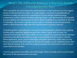 What's The Difference Between A Warranty And An Extended Service Plan