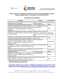 cronograma-sso-1-2017 - Ministerio de Salud y Protección Social