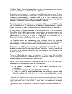 Pául Díaz, Álvaro1, La Corte Interamericana in vitro: comentarios