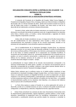 declaración conjunta entre la república del ecuador y la república