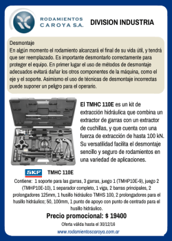 Promo TMHC 110E OK - Rodamientos Caroya