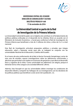 UNIVERSIDAD CENTRAL DEL ECUADOR DIRECCIÓN DE