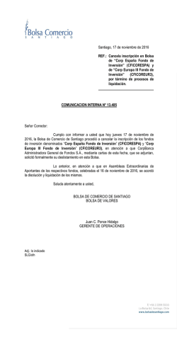 “Corp España Fondo de Inversión” (CFICORESPA)